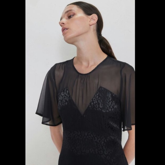 Zara Black Dress Asymmetric Dress NWT - Picture 1 of 8